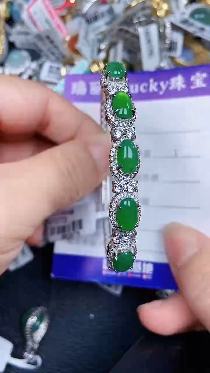 颈饰银S925镶嵌翡翠1699