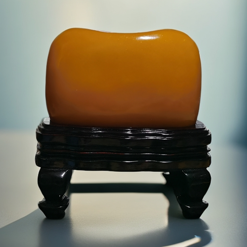 家居饰品创意摆件原石客厅玄关桌面摆件。带底座高24宽23厚14厘米