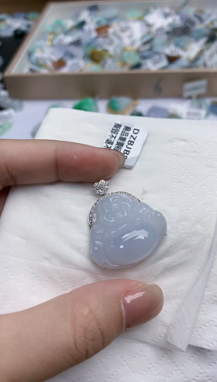 【闪购商品】翡翠颈饰18K金镶嵌天然缅甸翡翠A货