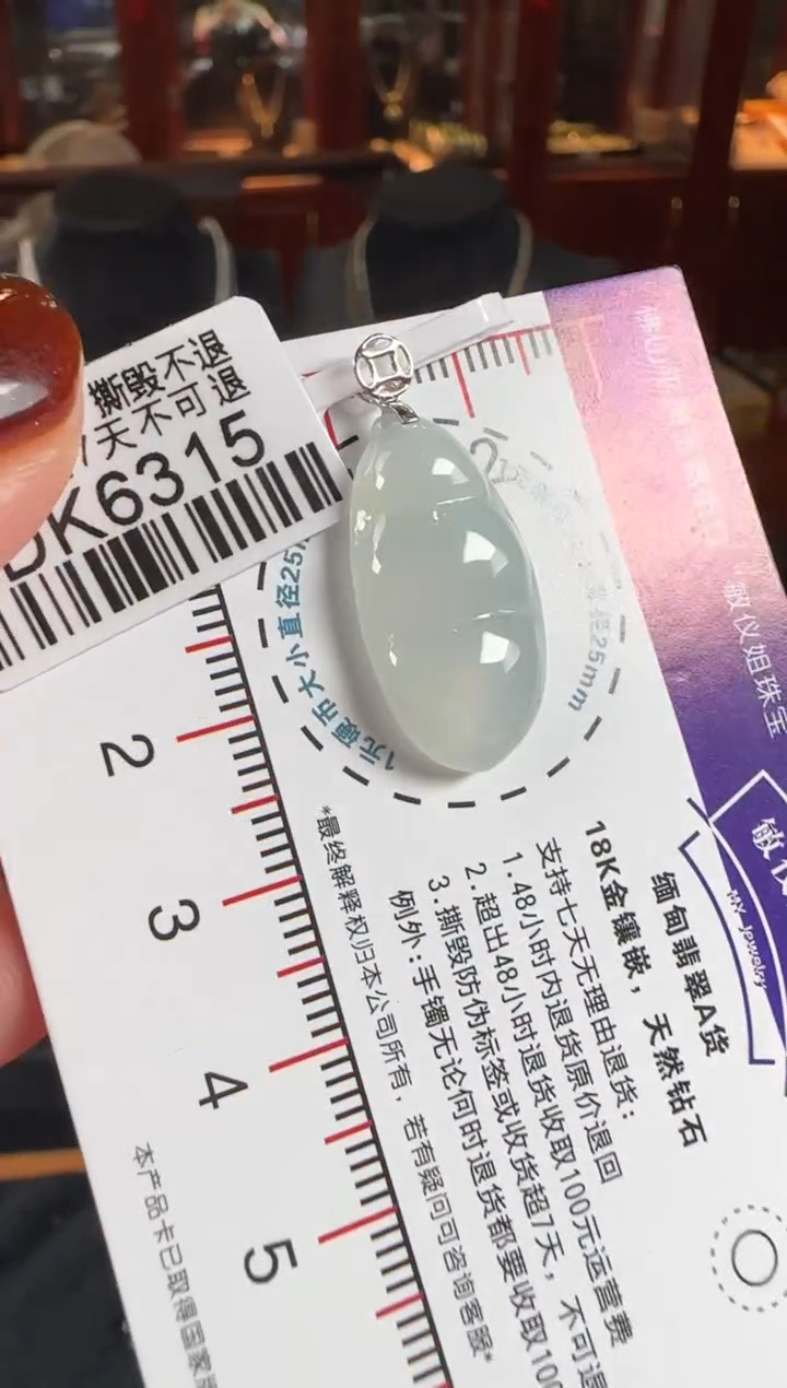 颈饰18K金镶嵌翡翠DK6315富贵豆