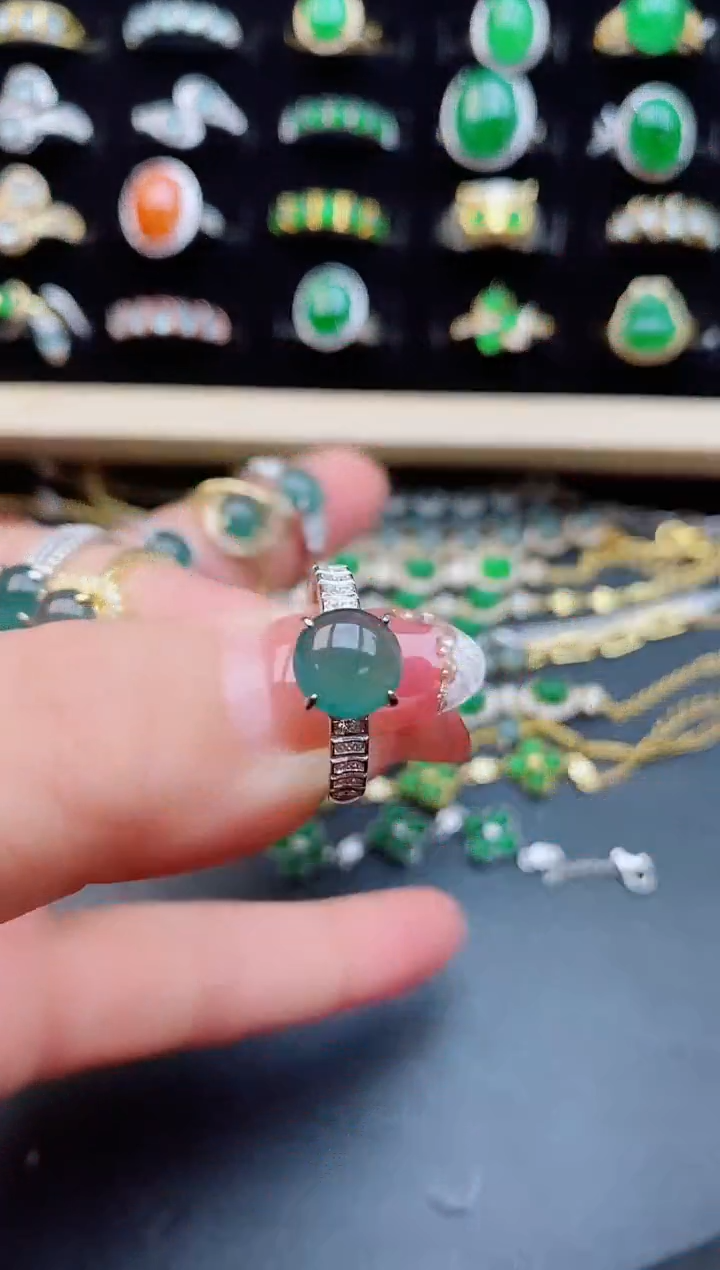 【闪购商品】翡翠戒指银S925镶嵌12121