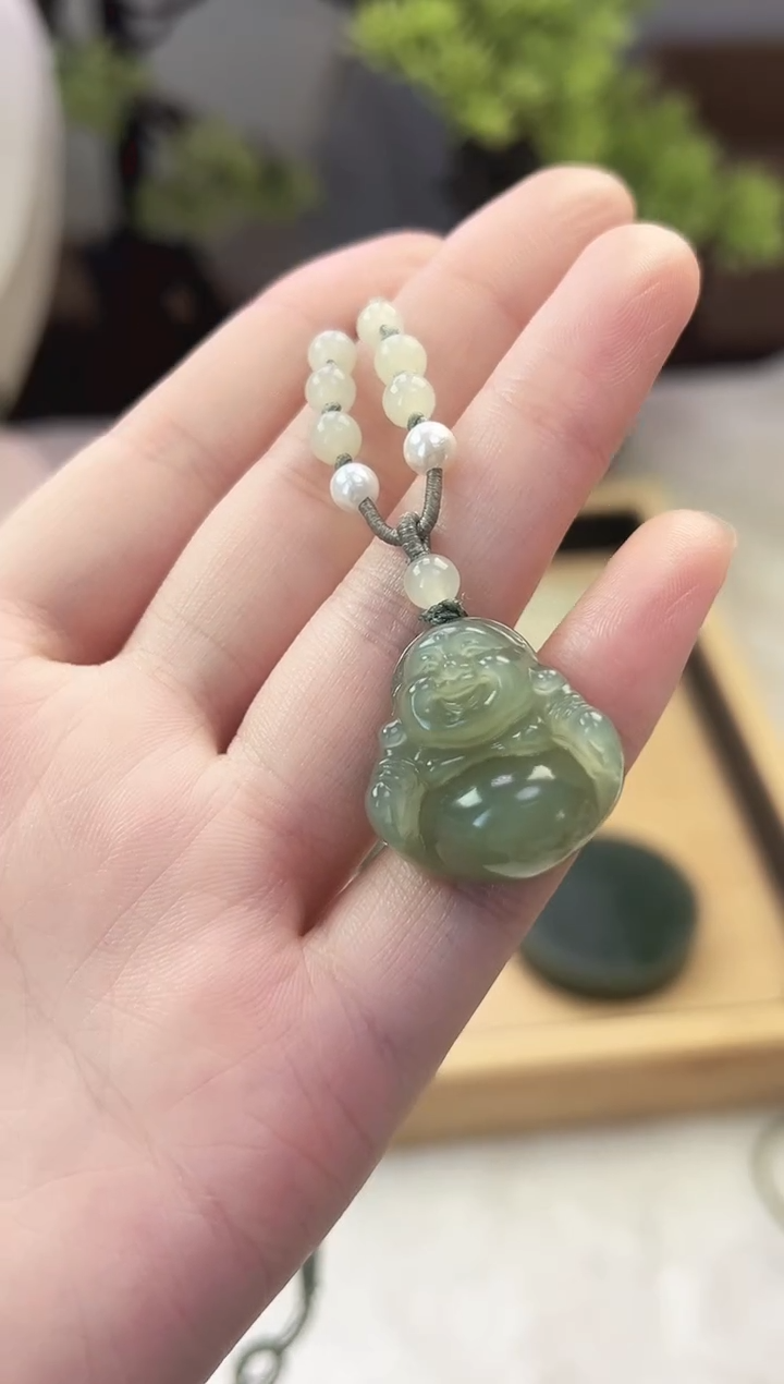 颈饰未镶嵌和田玉25mm佛公