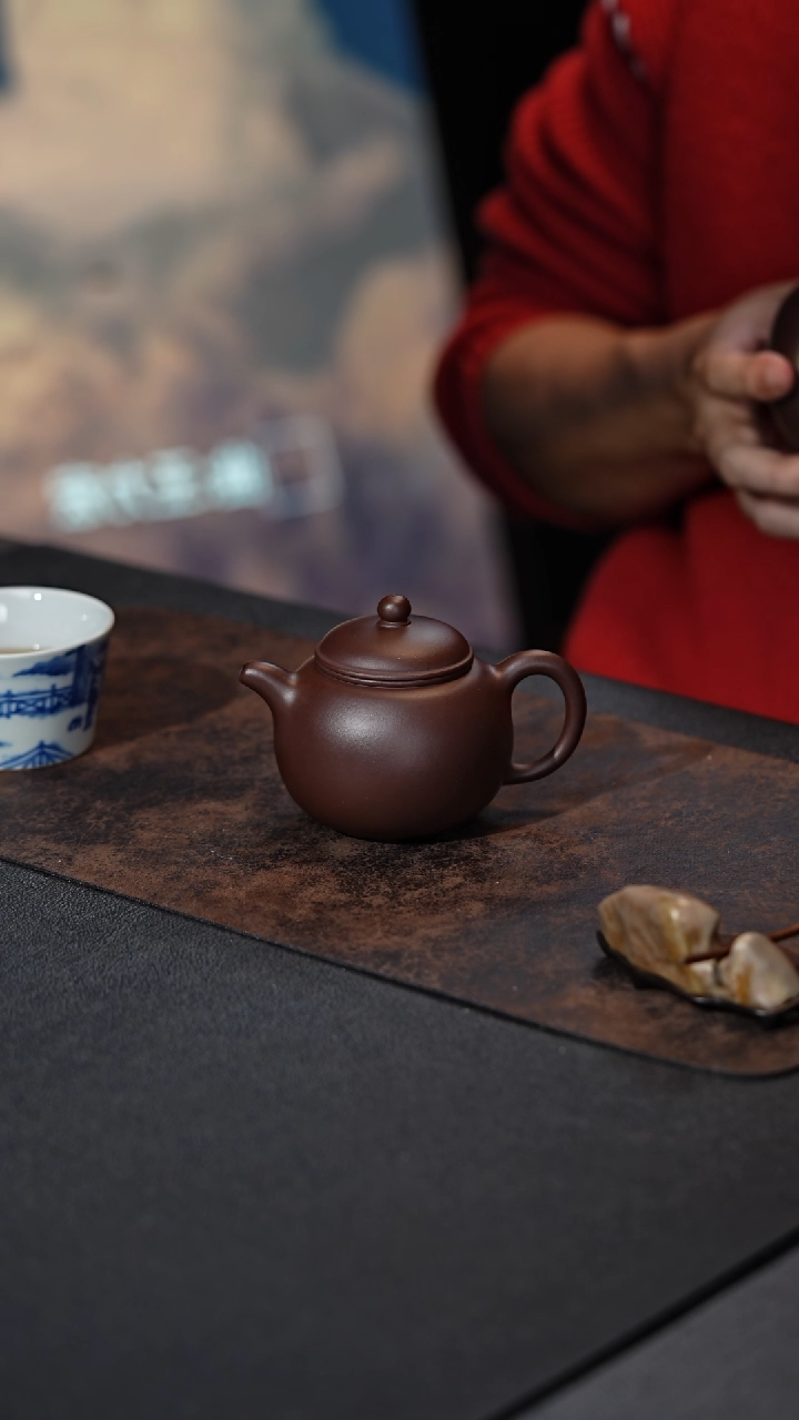 【闪购商品】紫砂茶壶匏尊  老紫泥  180cc  马方正