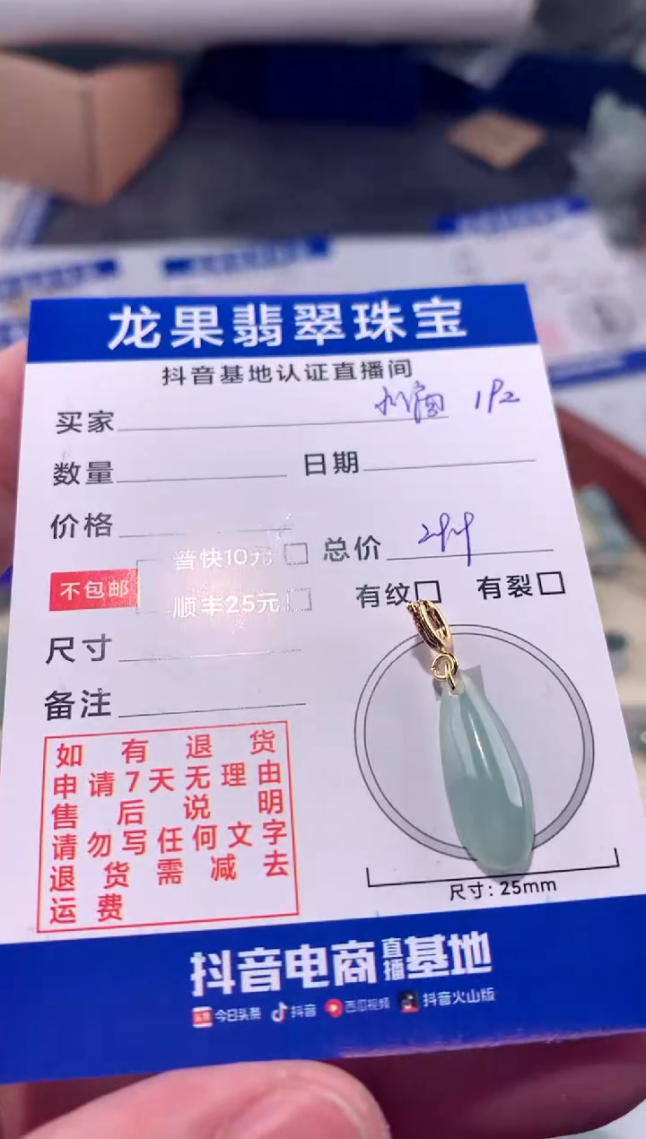 【闪购商品】翡翠颈饰未镶嵌水滴192