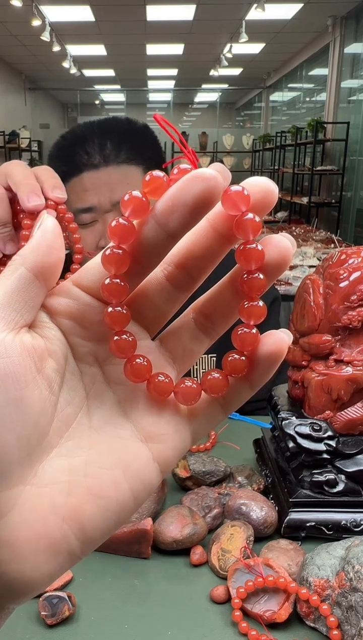 【闪购商品】南红玛瑙手串未镶嵌单圈手串一条约9mm+ 多样性发货