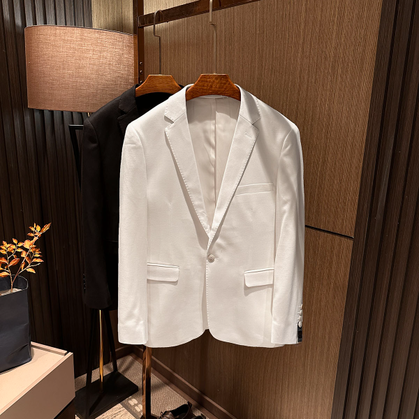 【极简主义 黑白调】25秋装新款男士纯色百搭一粒扣休闲西服小西装