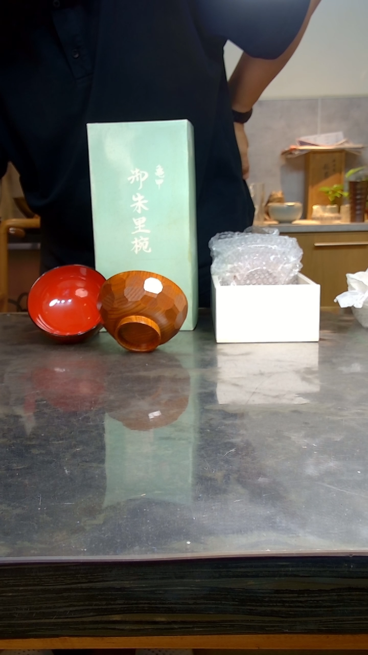 木*。日本原产龟甲文漆器碗套装