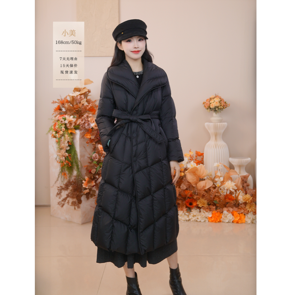 玖姿安娜蔻优雅收腰气质带腰带款羽绒服女装冬季新款KWFD03112