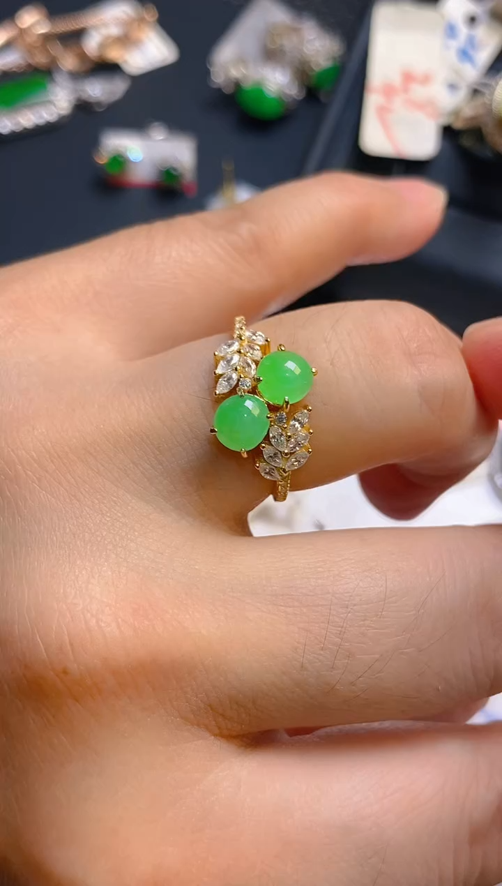 【闪购商品】翡翠耳饰银S925镶嵌天然A货翡翠1