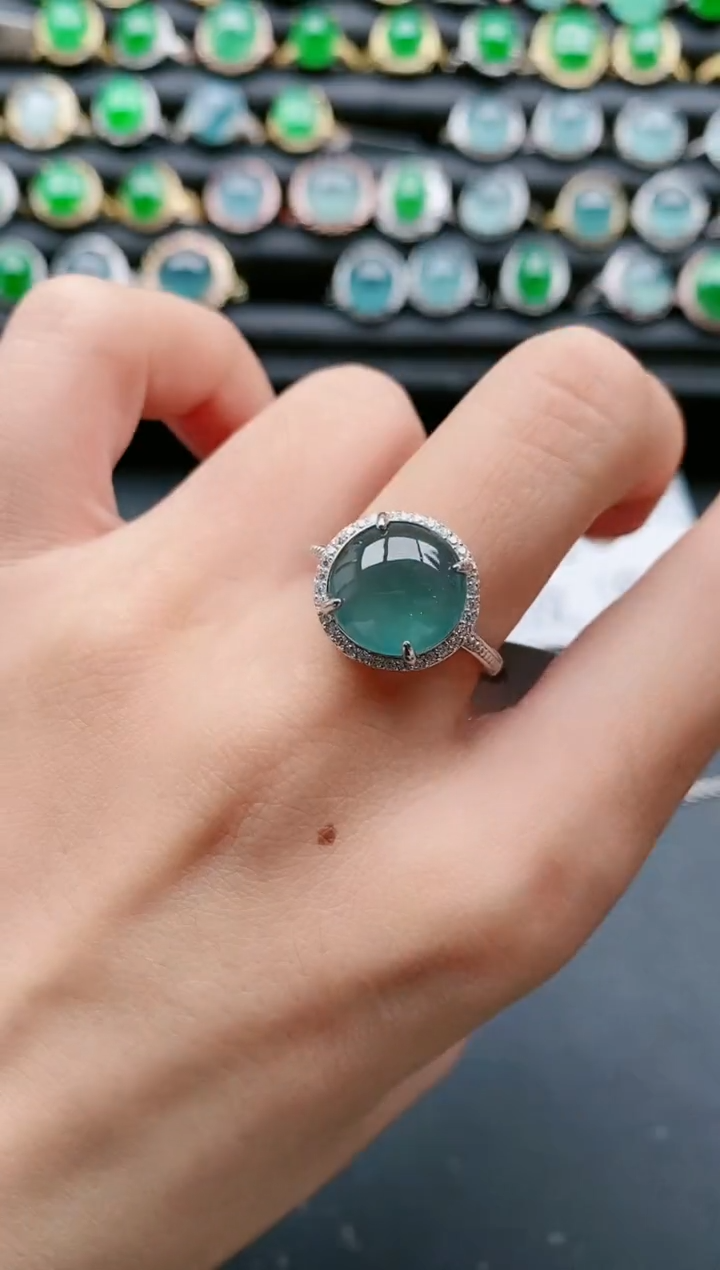 【闪购商品】翡翠戒指银S925镶嵌11111111111111