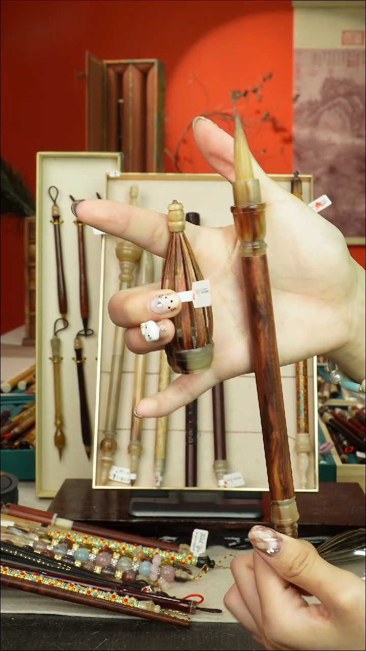 139号闪孤品高货毛笔链接 清水试笔 蘸墨不退