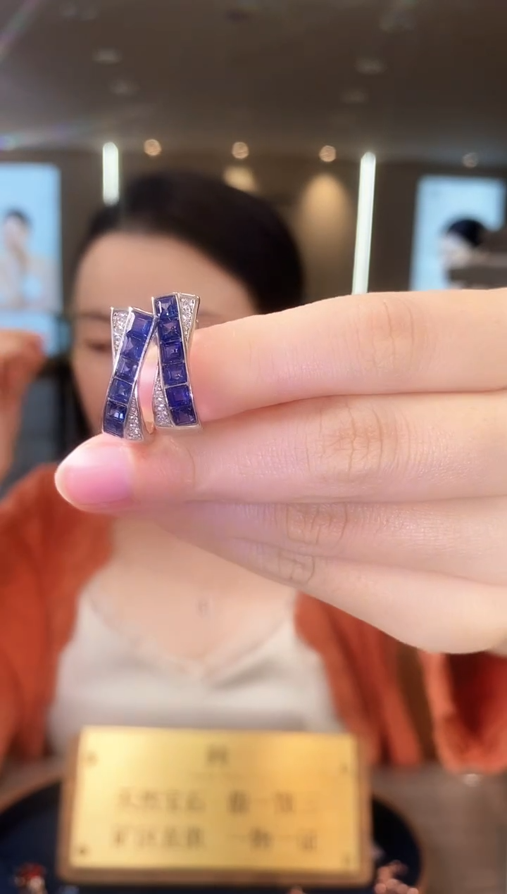 【闪购商品】蓝宝石耳饰银S925镶嵌09