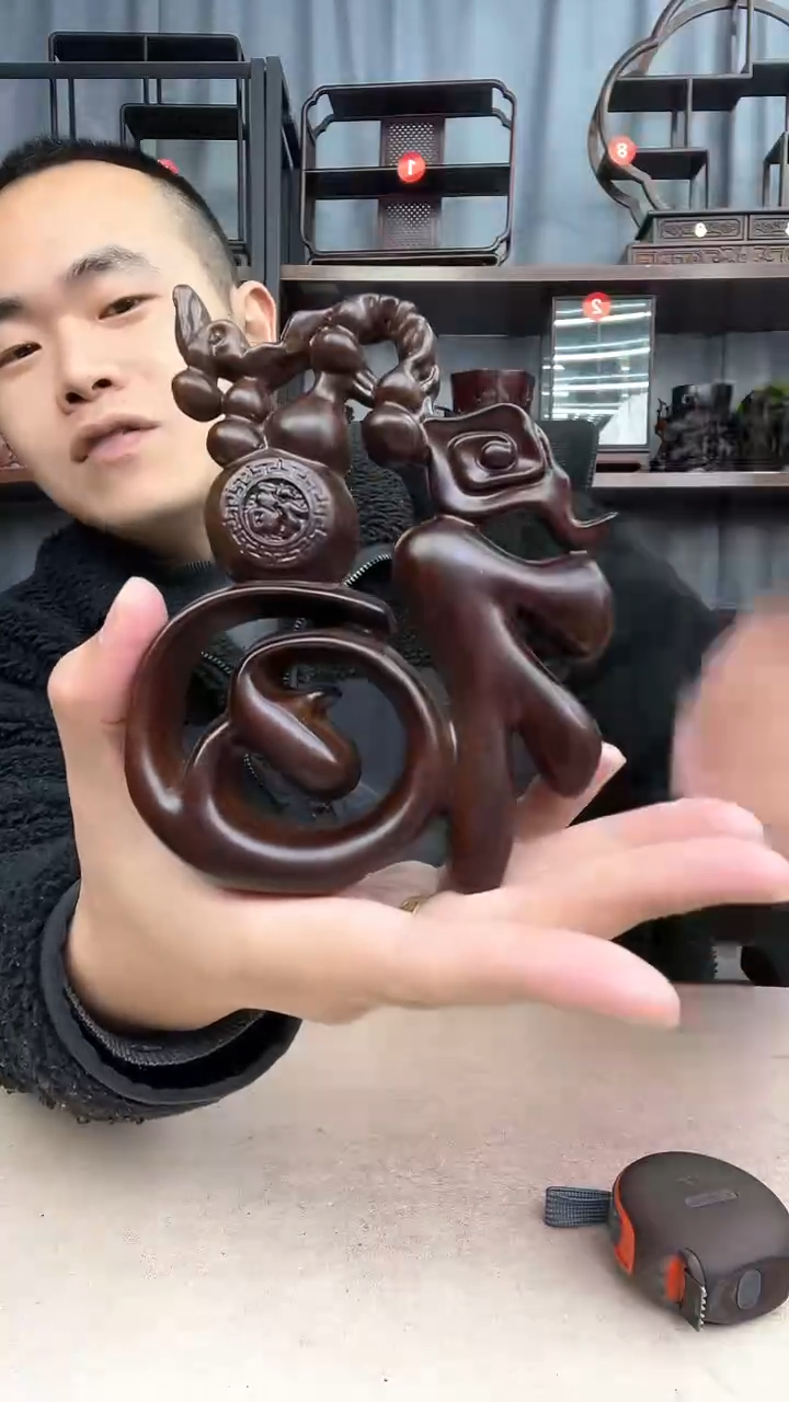 【闪购商品】乌木类端景台小李子红木工艺品2998