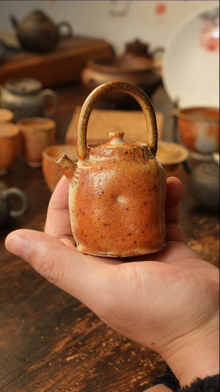 拿****?常建老师白玉段泥柴烧手捏壶