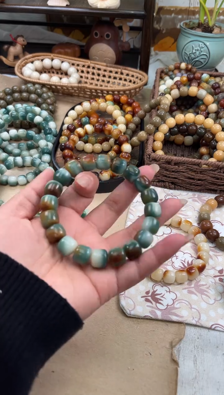 手串菩提根/象牙果a906 卡13 干磨+机抛敦煌眼