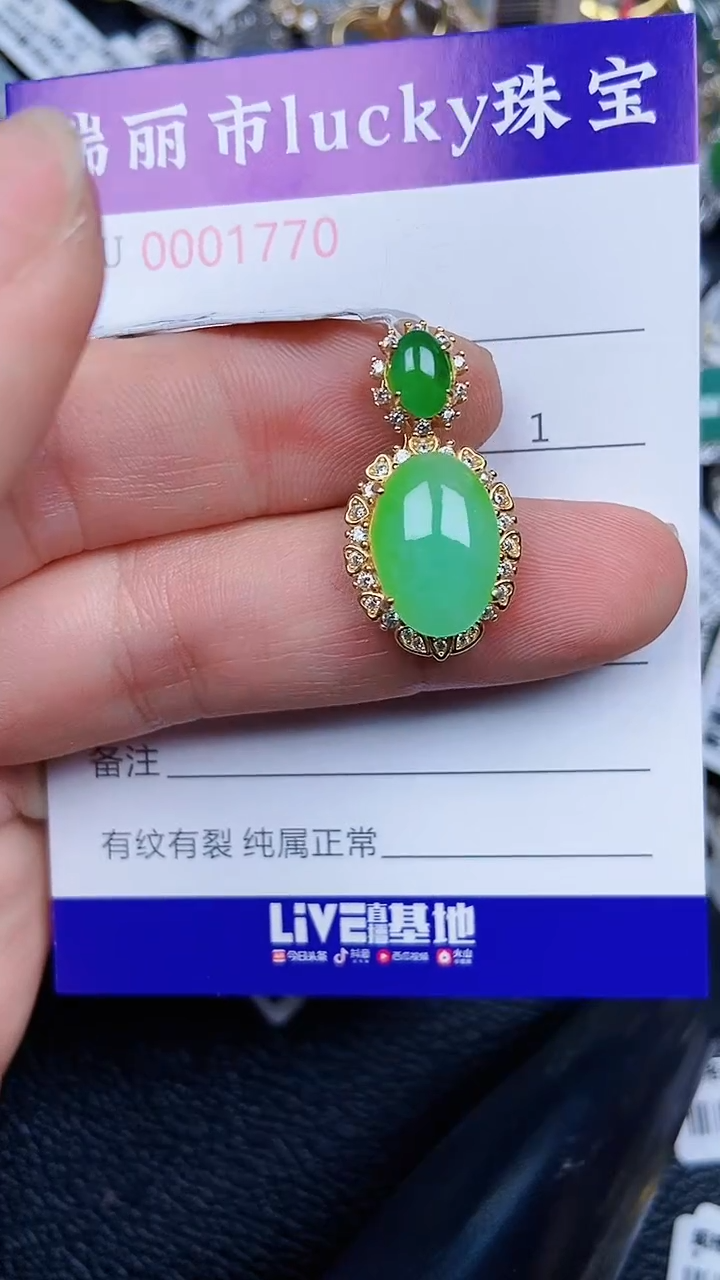 颈饰银S925镶嵌翡翠1770