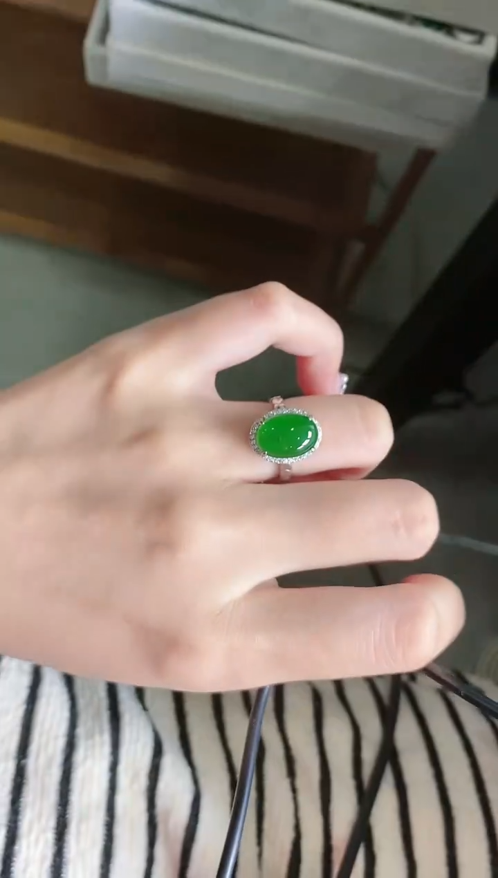 【闪购商品】翡翠戒指银S925镶嵌51511