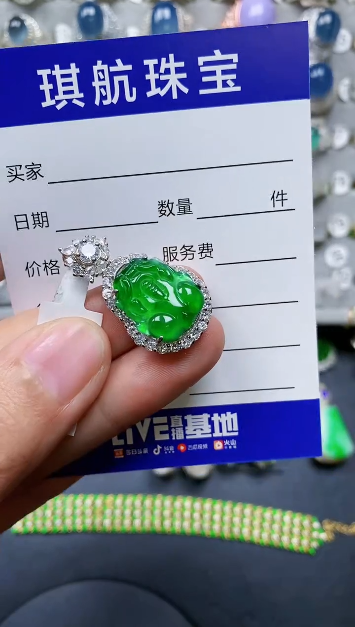 【闪购商品】翡翠颈饰银S925镶嵌0556