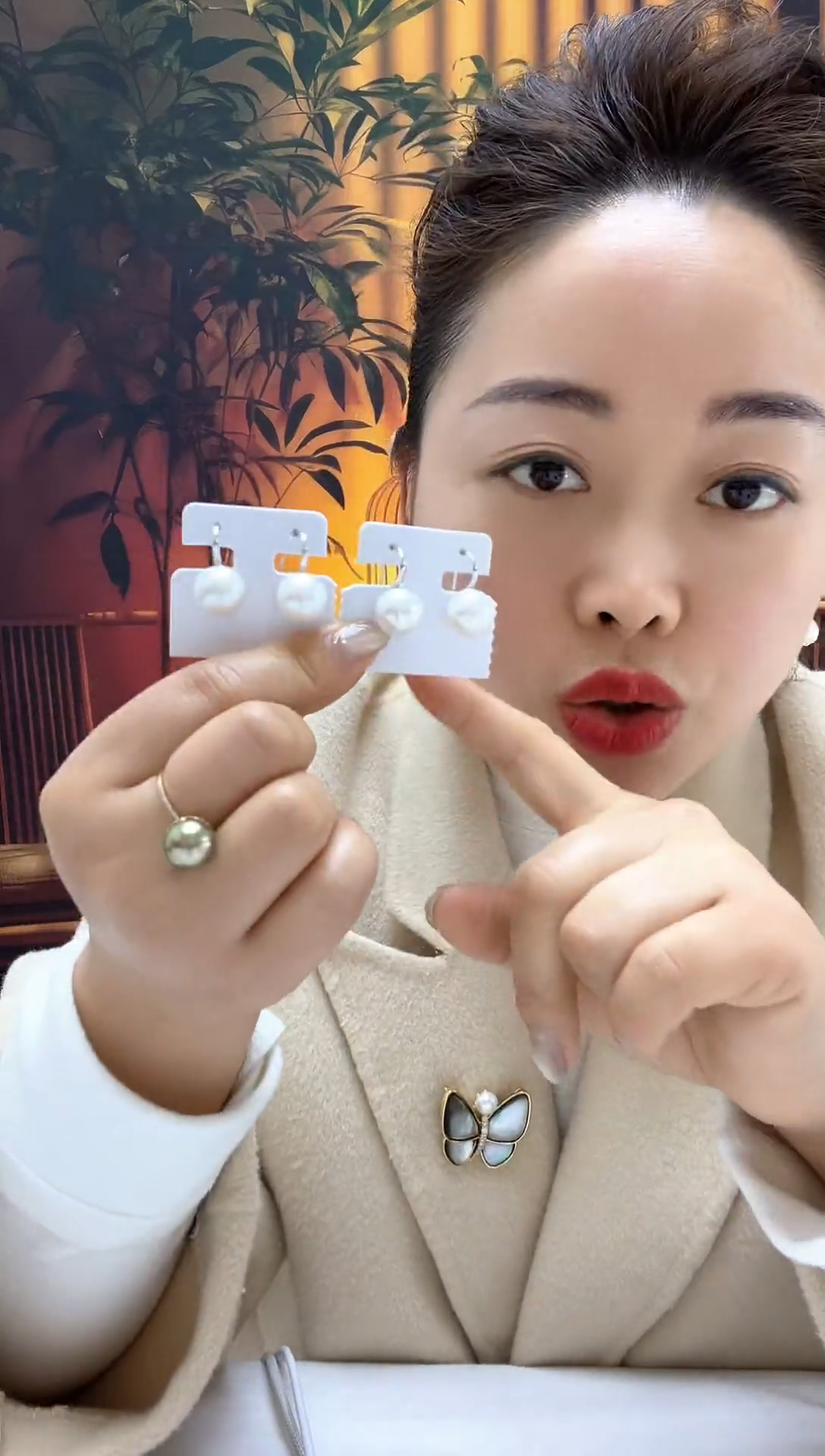 【闪购商品】淡水珍珠耳钉银S925镶嵌11-12mm