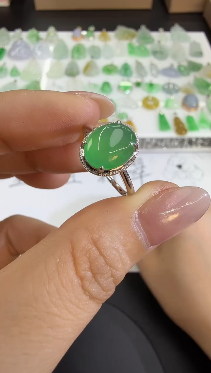 翡翠戒指18K金镶嵌H0813-1501-239
