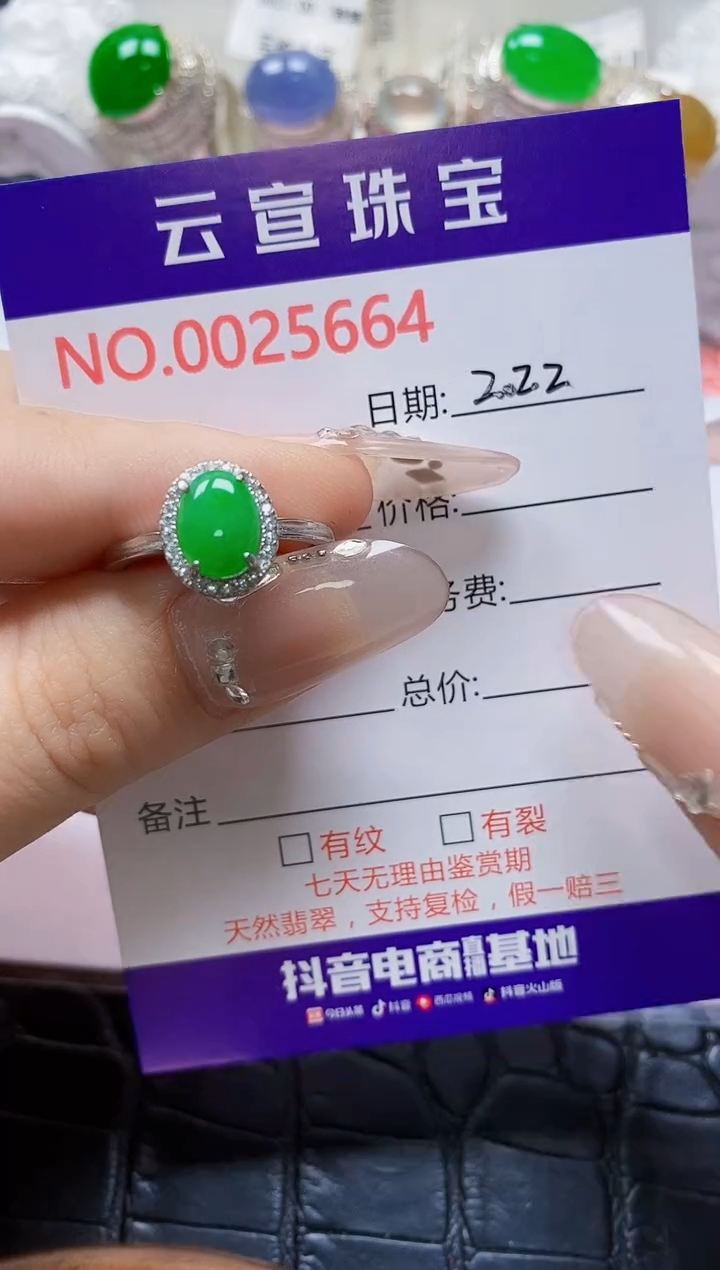 【闪购商品】翡翠戒指银S925镶嵌/5664