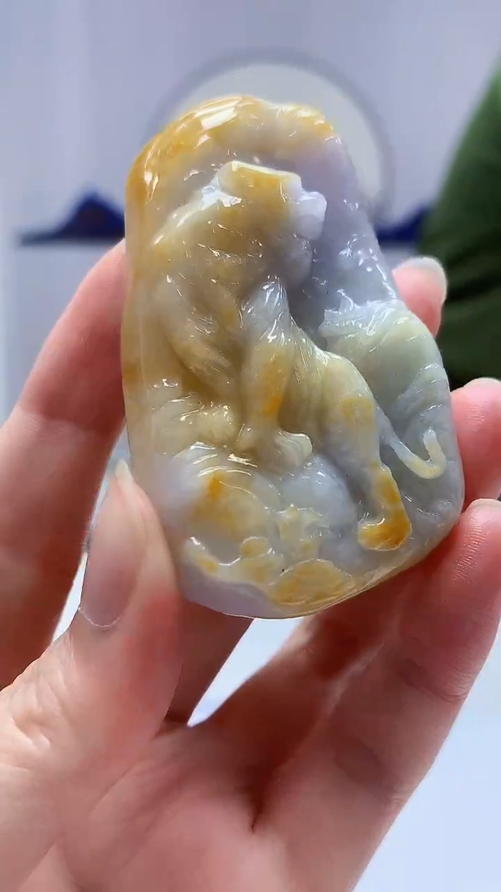 【闪购商品】定制翡翠未镶嵌4688zm-毛货挂件104虎牌