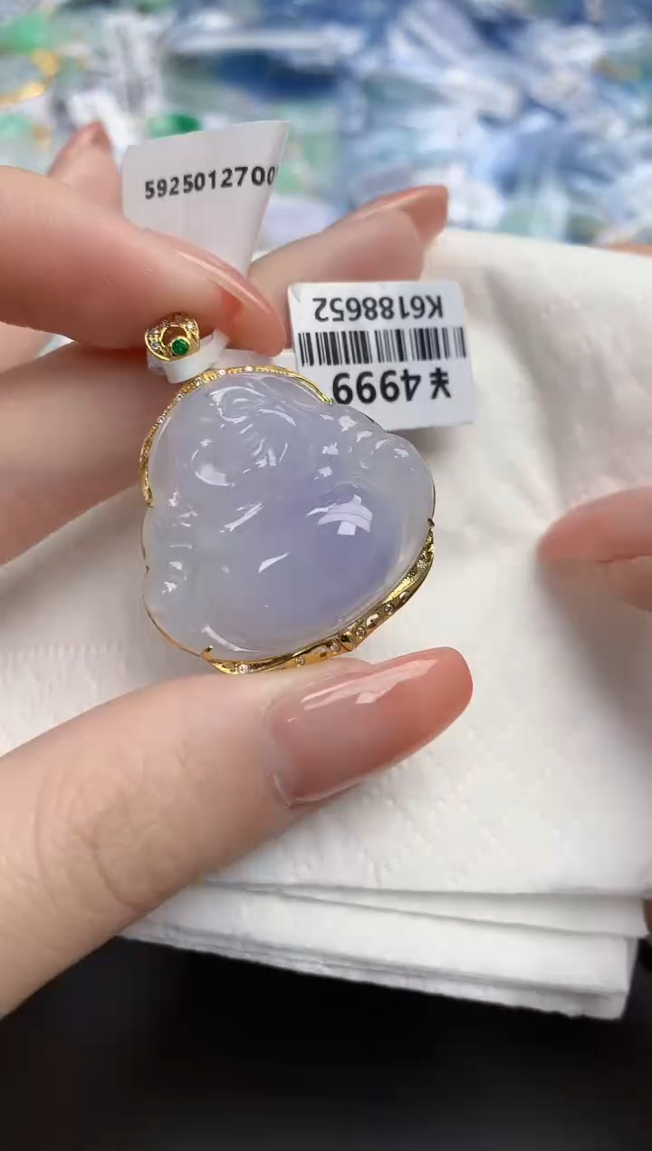 【闪购商品】翡翠颈饰18K金镶嵌天然缅甸翡翠A货