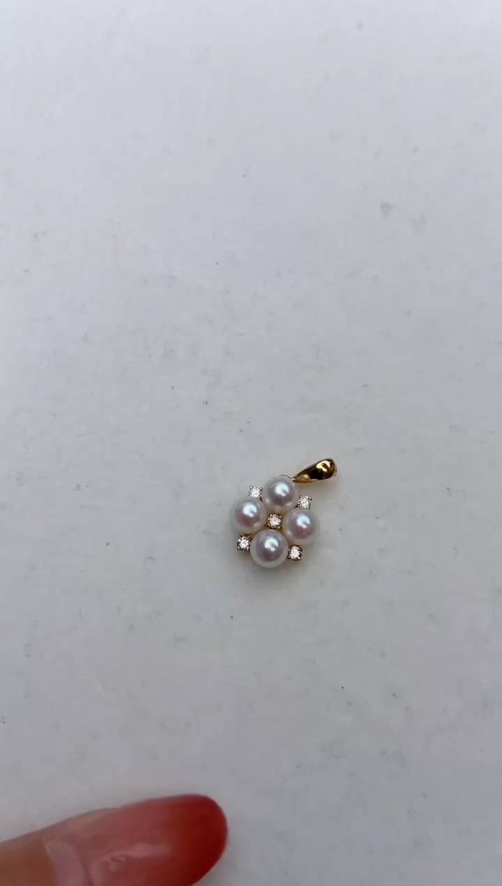 【闪购商品】海水珍珠吊坠(不含链)18K金镶嵌4.5-5mm四叶草吊坠