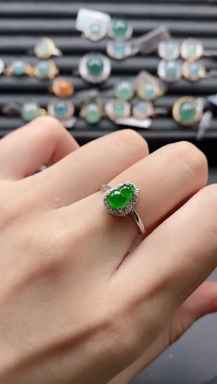 【闪购商品】翡翠戒指银S925镶嵌1111