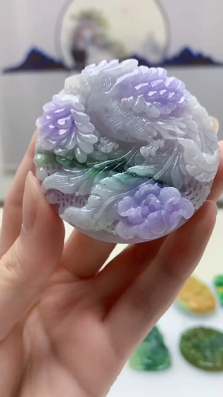 【闪购商品】定制翡翠未镶嵌5152zm-毛货挂件312凤凰