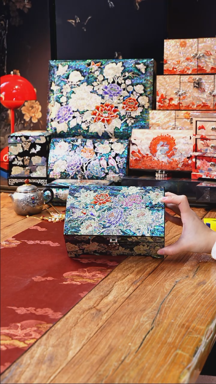 【闪购商品】瓷片豆包家推荐螺钿首饰盒