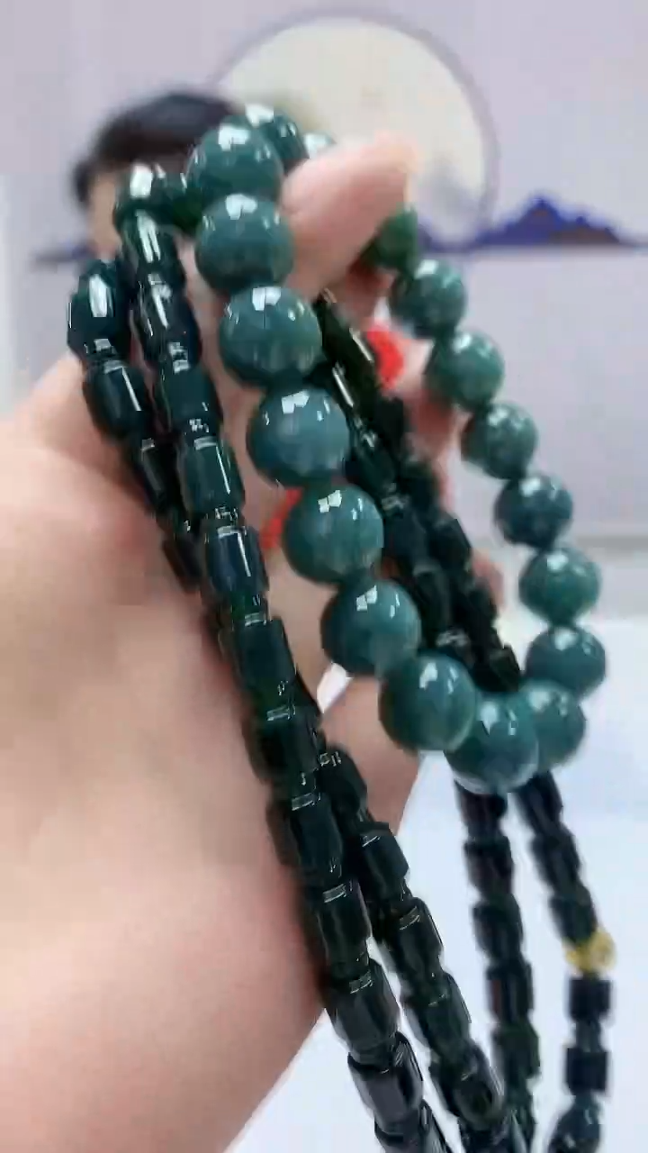 【闪购商品】定制翡翠未镶嵌4902ms-毛货珠链手串106