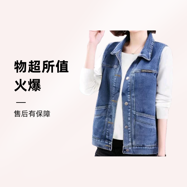 [601-650]春夏秋冬四季休闲牛仔无袖马甲百搭外穿慵懒设计感韩版