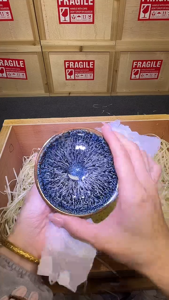 茶盏茶盏主人杯金丝蓝孔雀斗笠