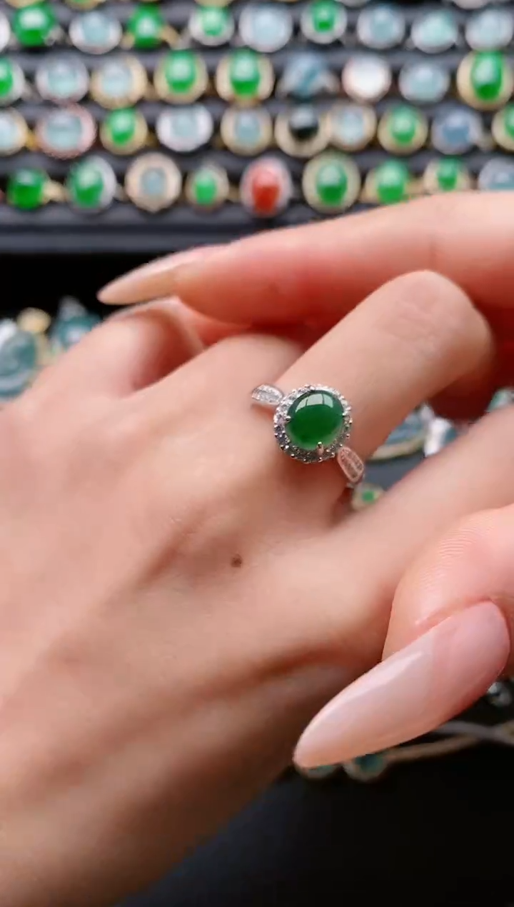 【闪购商品】翡翠戒指银S925镶嵌11111
