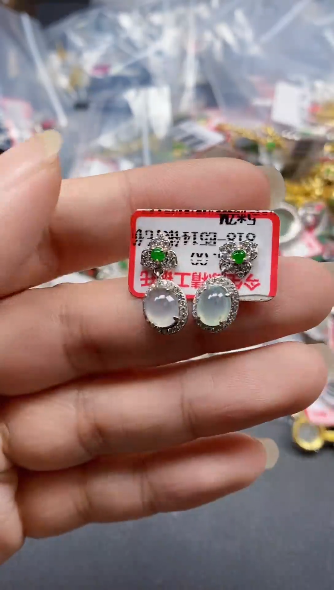 银S925镶嵌戒指翡翠天然A货缅甸翡翠