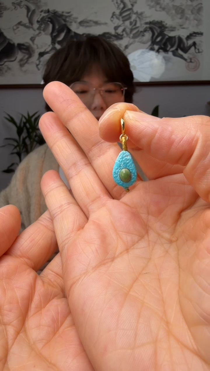 【闪购商品】绿松石提溜银S925镶嵌时尚百搭A1460