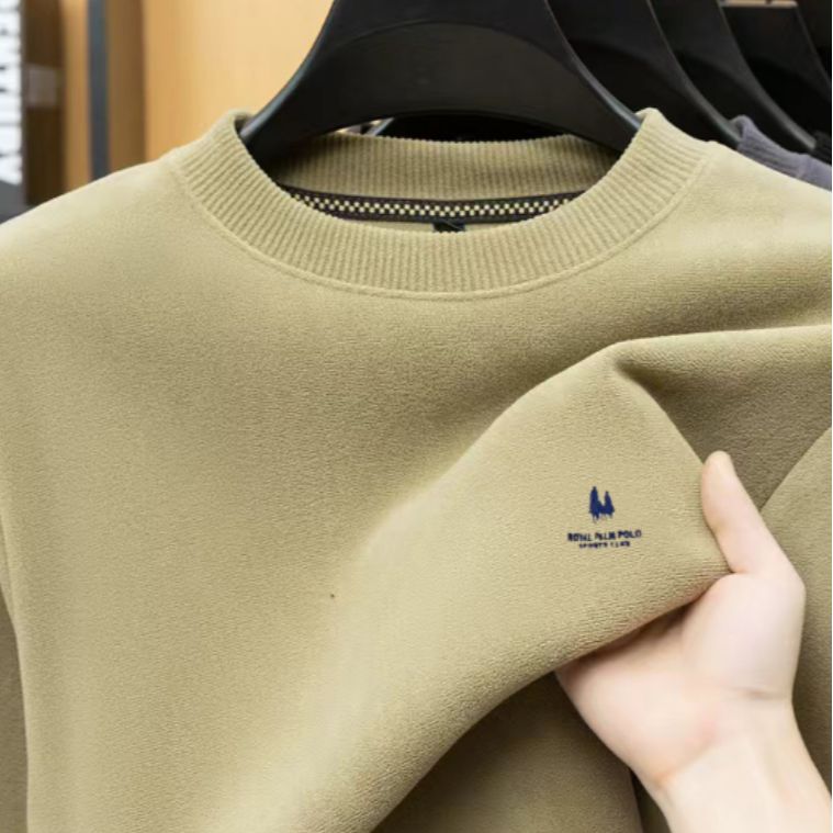 [888 刺绣双面奥粒绒】男女同款粗针双面半高领打底卫衣 