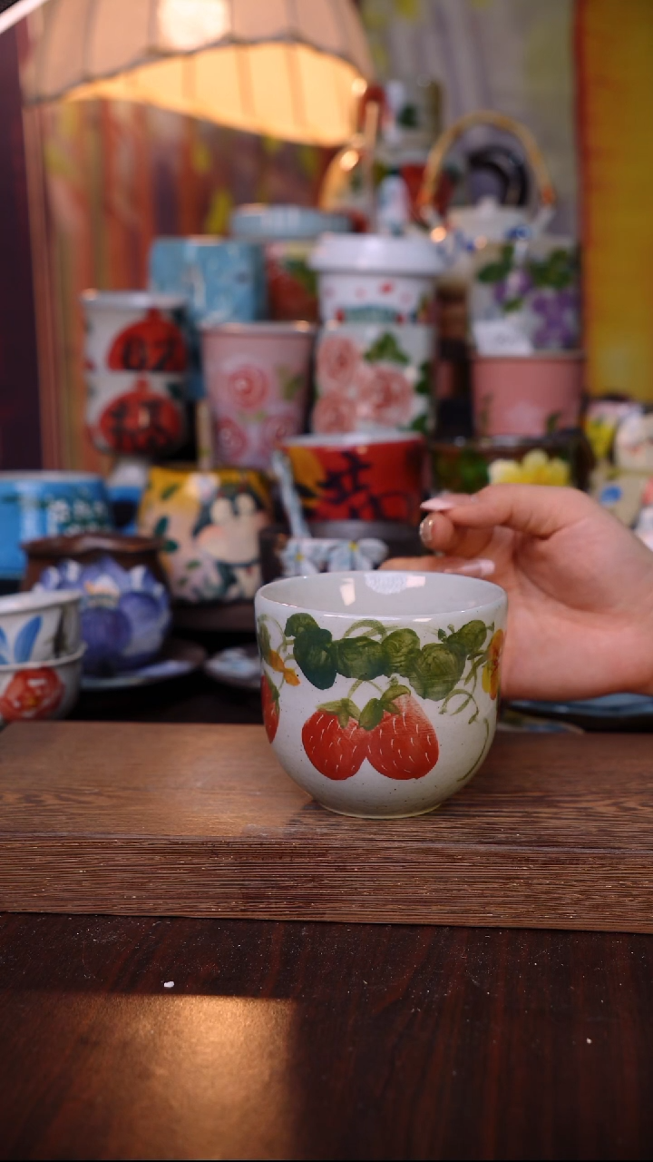 杯子陶泥垚手作 景德镇手工手绘陶瓷器物