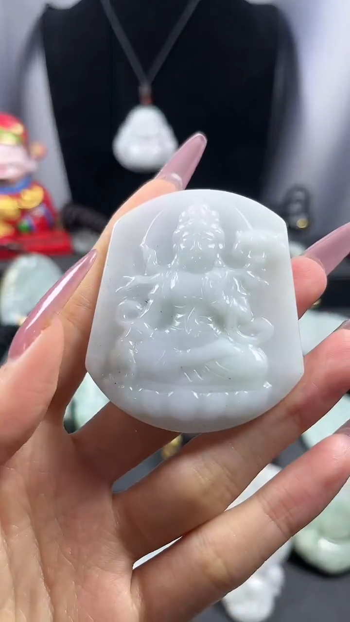 【闪购商品】翡翠颈饰未镶嵌大势至菩萨 有内纹