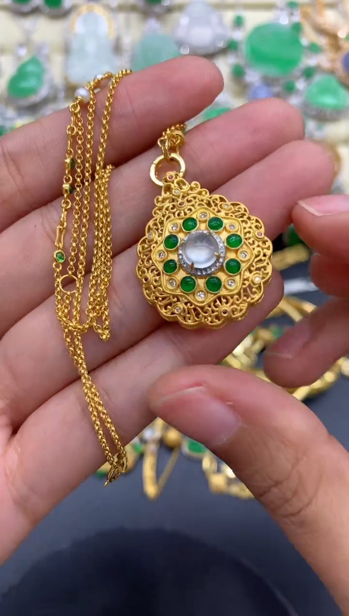 【闪购商品】翡翠颈饰18K金镶嵌466-中国好珍宝