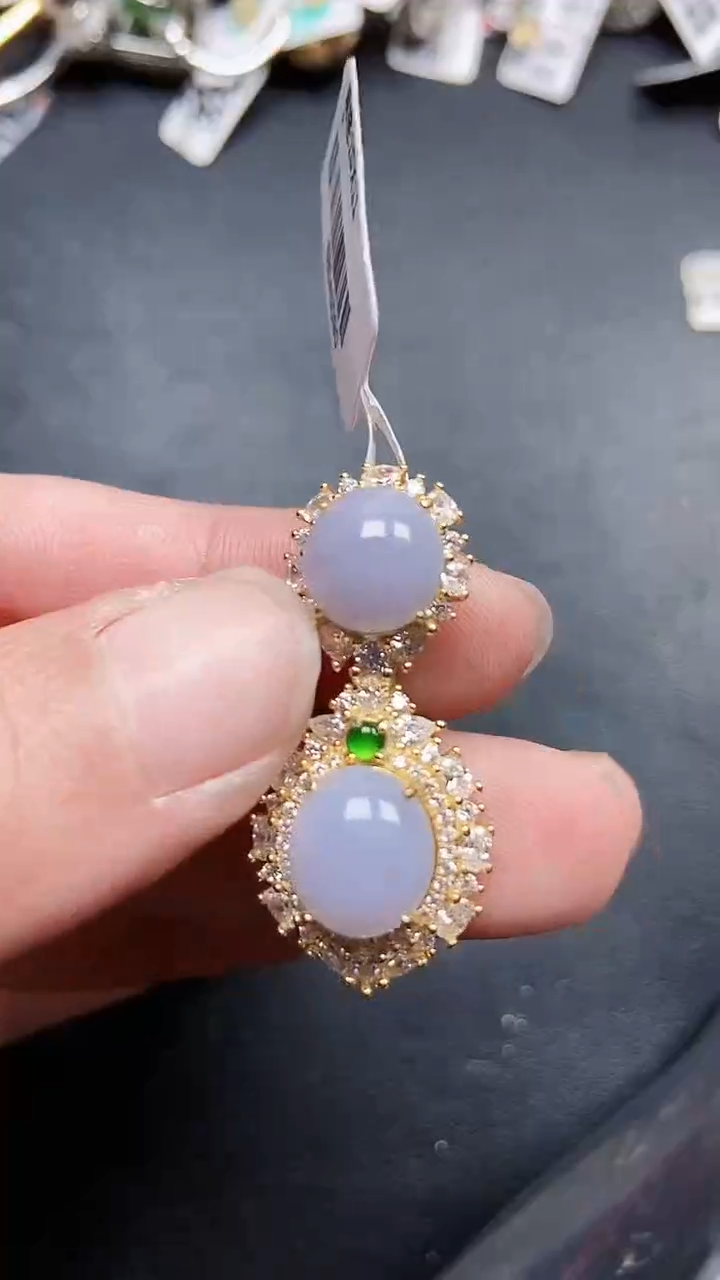 颈饰银S925镶嵌翡翠7697