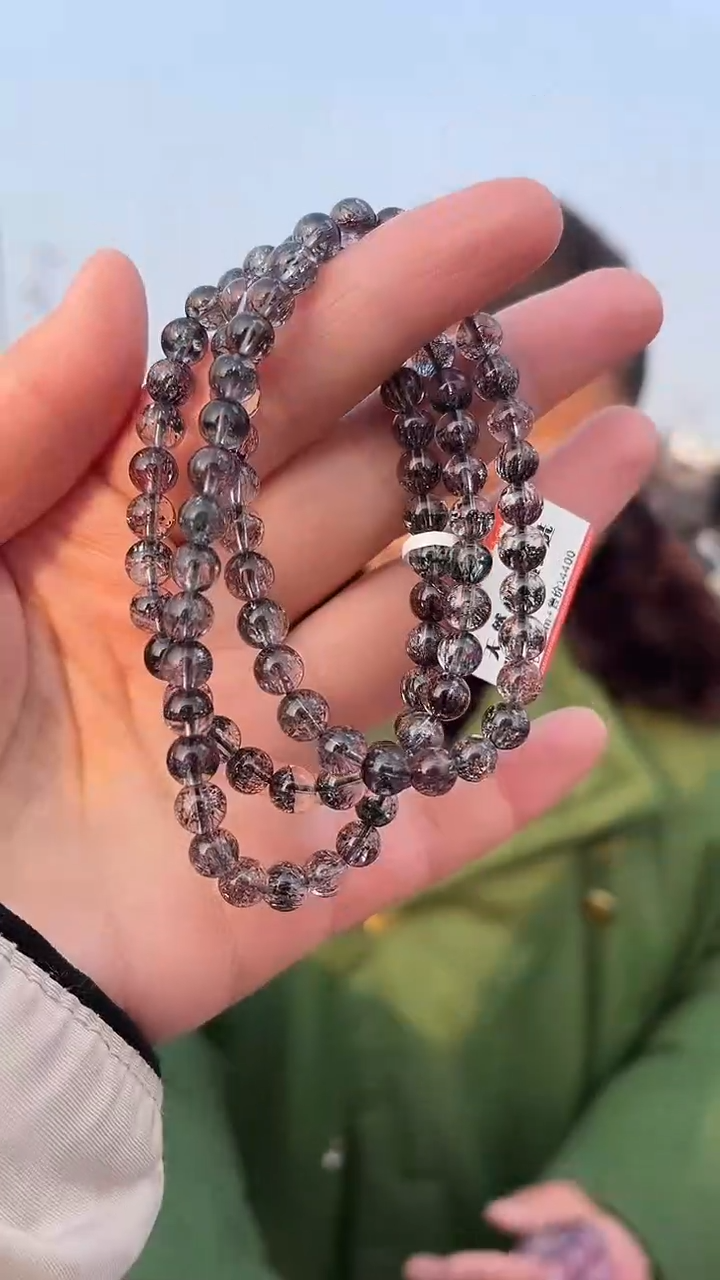 【闪购商品】水晶手链未镶嵌天然黑加仑超七手串多样性发一6mm