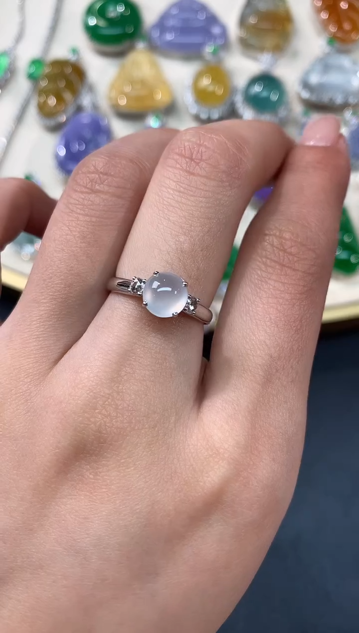 【闪购商品】翡翠戒指18K金镶嵌A522|5980