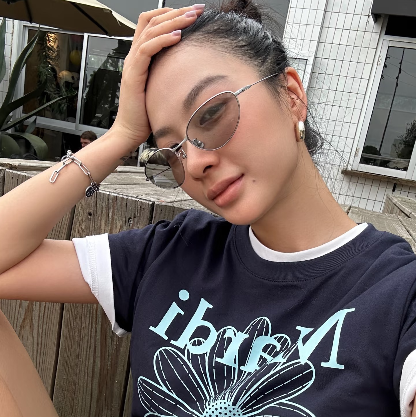 【百万博主同款】钛金属椭圆框墨镜防紫外线太阳镜女辣妹ins高级