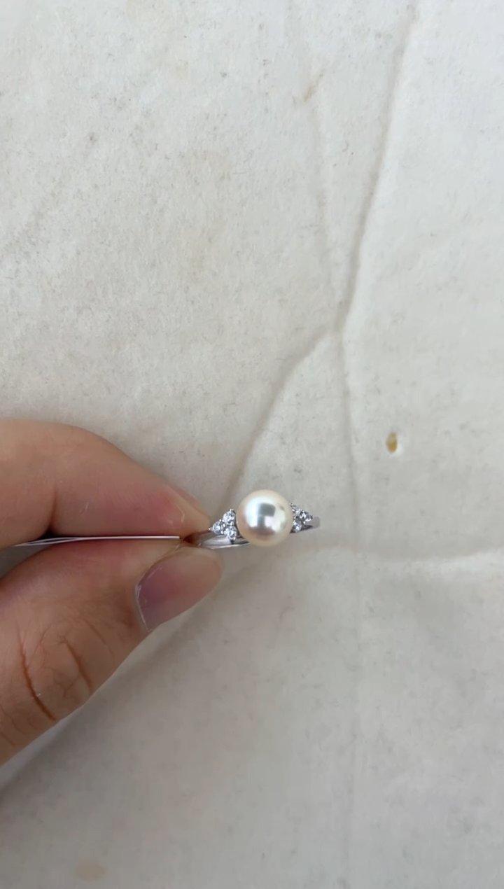 【闪购商品】海水珍珠戒指银S925镶嵌戒指
