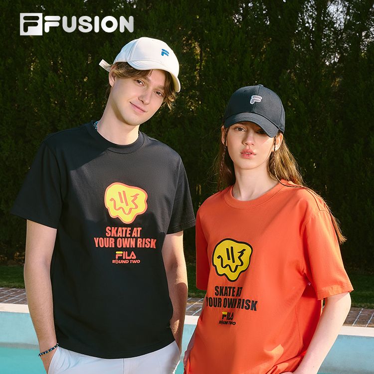 FUSION斐乐潮牌情侣款针织短袖25夏凉感纯棉T恤T11U524104F