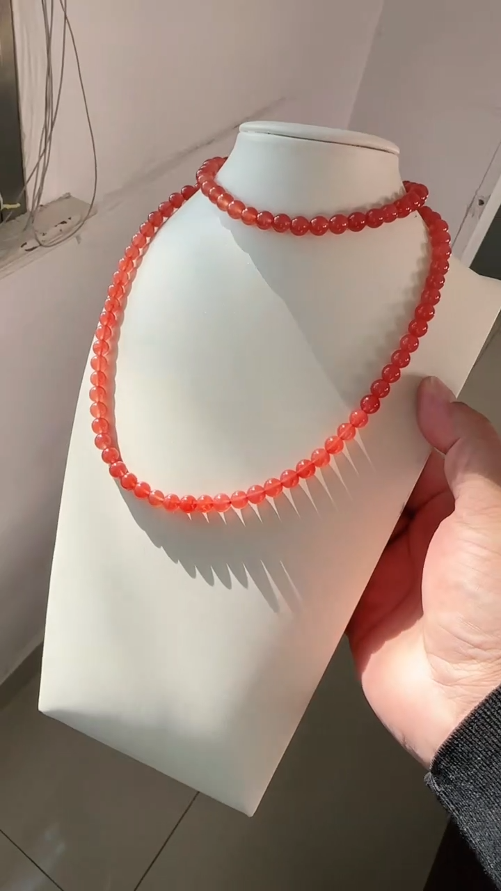 未镶嵌多样性发一件南红玛瑙7mm保山圆珠多圈 冰红