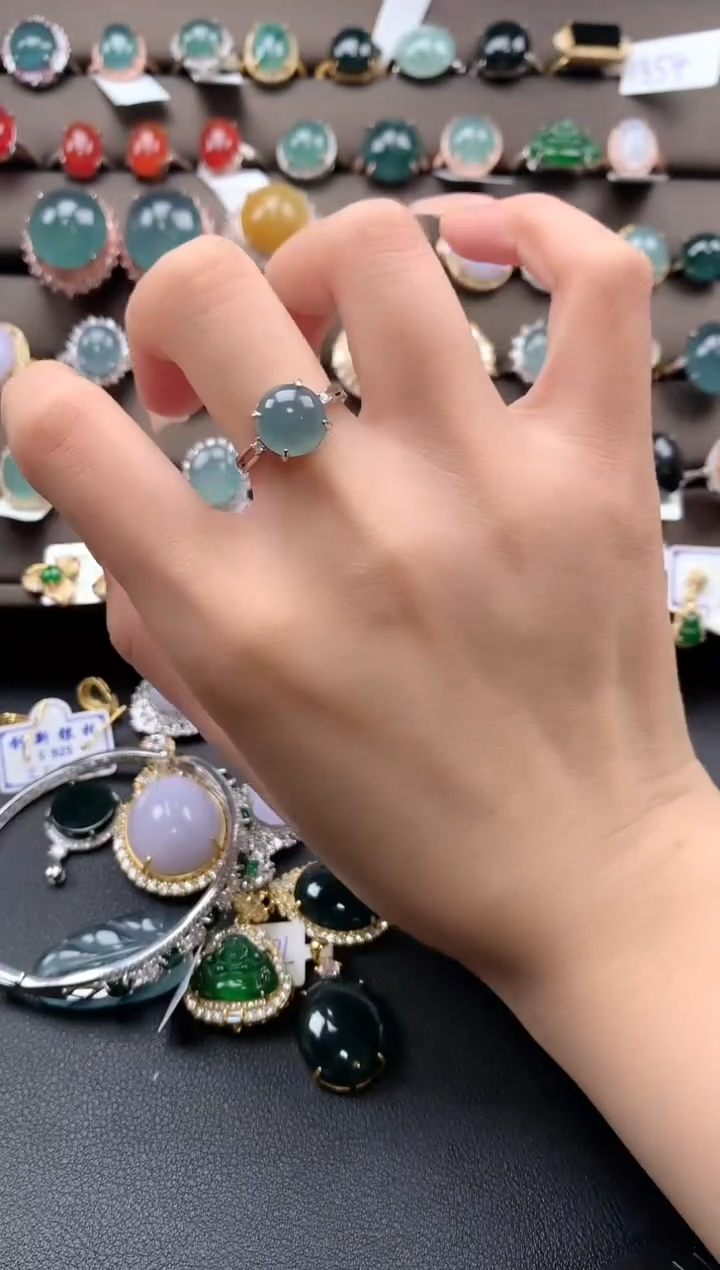 【闪购商品】翡翠戒指银S925镶嵌43243432423