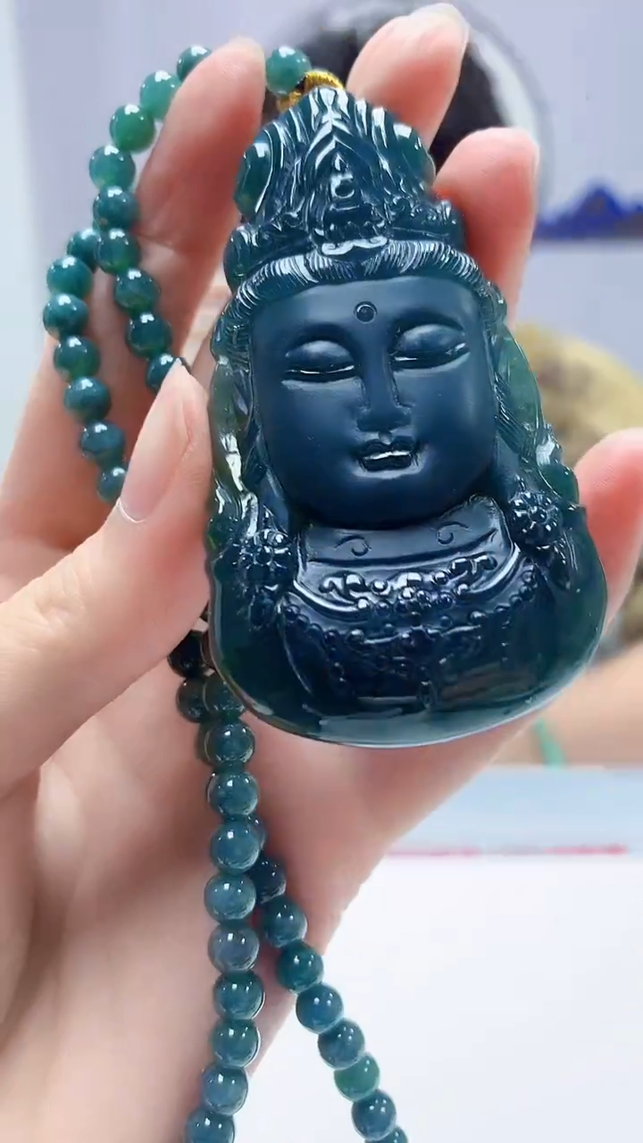 【闪购商品】定制翡翠未镶嵌4688zm-毛货挂件273观音